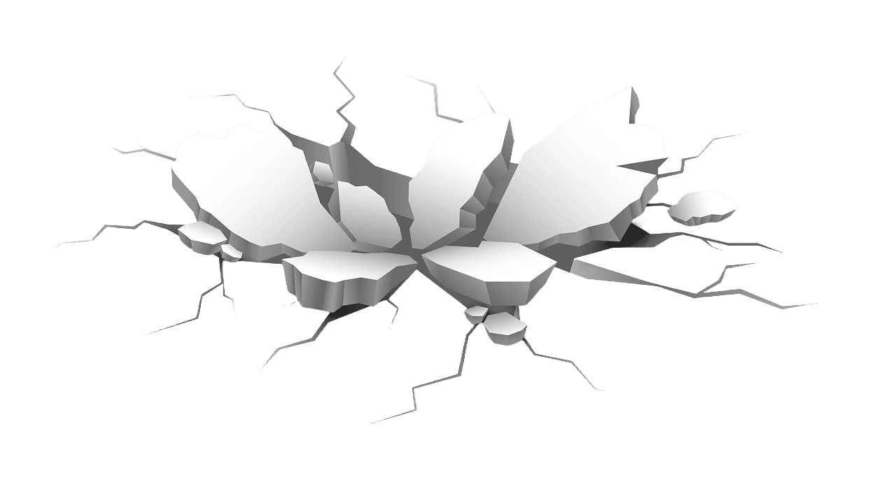 Cracked surface