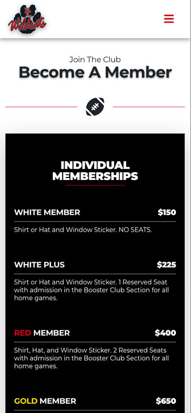 BCHS Wildcats mobile mockup