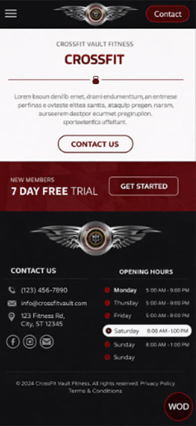 CrossFit NT mobile mockup