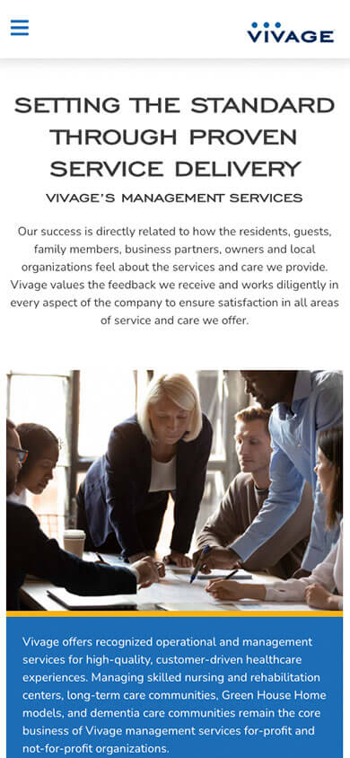 Vivage mobile mockup